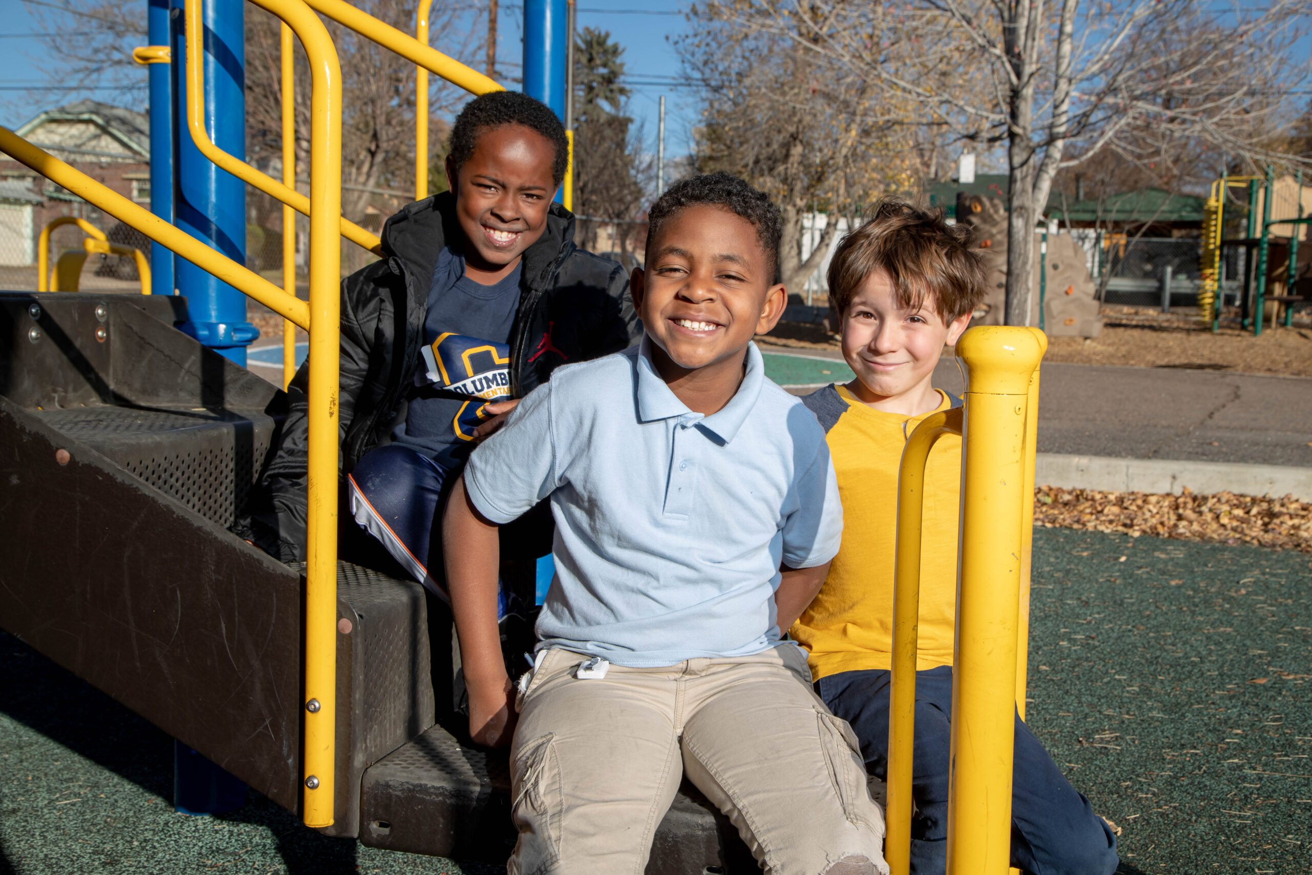 students on playground