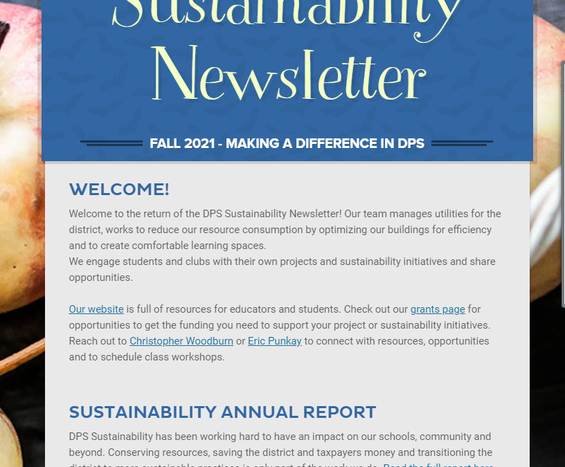 Fall 2021 Sustainability Newsletter