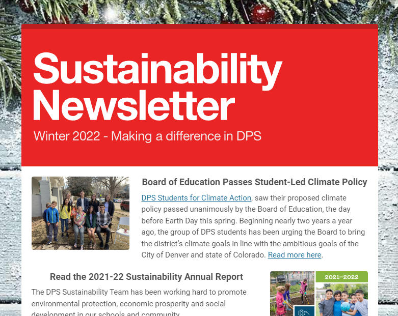 Winter Sustainability Newsletter